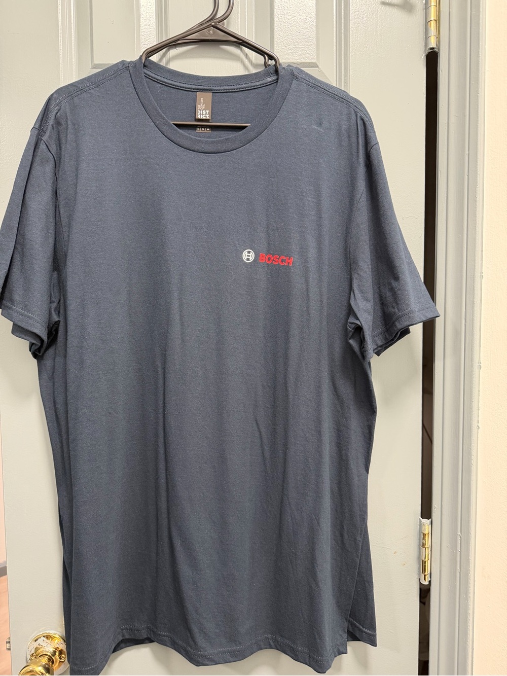 NEW without tag District Men's Dark Blue Tee with Red BOSCH price for 2